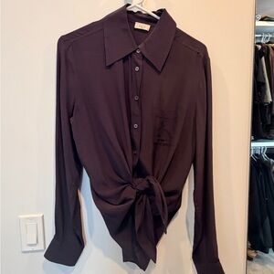 Naïf Montréal Dark Purple Button-Up Blouse